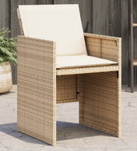 Gartenstühle mit Kissen 4 Stk. Beige Poly Rattan