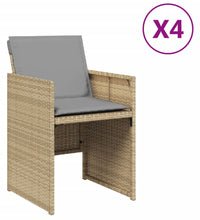 Gartenstühle mit Kissen 4 Stk. Beigemischung Poly Rattan