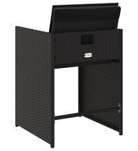 Gartenstühle mit Kissen 4 Stk. Schwarz Poly Rattan