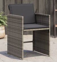 Gartenstühle mit Kissen 4 Stk. Grau Poly Rattan