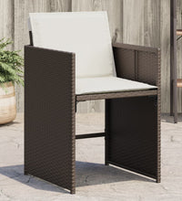 Gartenstühle mit Kissen 4 Stk. Braun Poly Rattan