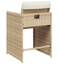 Gartenstühle mit Kissen 4 Stk. Beige Poly Rattan