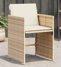 Gartenstühle mit Kissen 4 Stk. Beige Poly Rattan