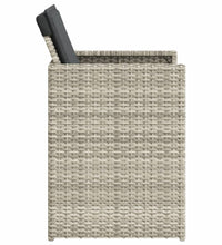 Gartenstühle mit Kissen 4 Stk. Hellgrau Poly Rattan