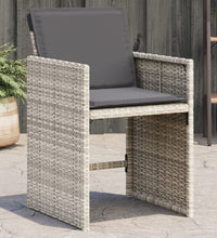 Gartenstühle mit Kissen 4 Stk. Hellgrau Poly Rattan