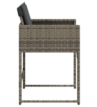 Gartenstühle mit Kissen 4 Stk. Grau Poly Rattan