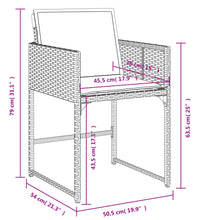 Gartenstühle mit Kissen 4 Stk. Grau Poly Rattan