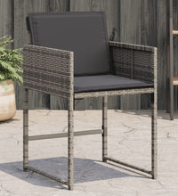 Gartenstühle mit Kissen 4 Stk. Grau Poly Rattan