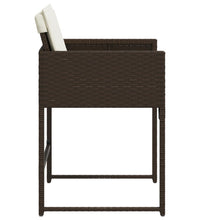 Gartenstühle mit Kissen 4 Stk. Braun Poly Rattan