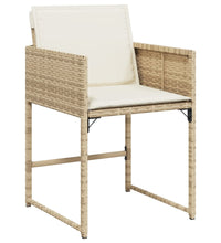 Gartenstühle mit Kissen 4 Stk. Beige Poly Rattan