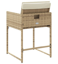 Gartenstühle mit Kissen 4 Stk. Beige Poly Rattan