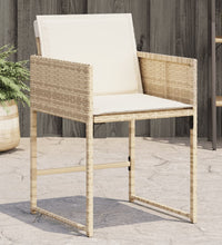 Gartenstühle mit Kissen 4 Stk. Beige Poly Rattan