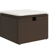 7-tlg. Garten-Sofagarnitur mit Kissen Braun Poly Rattan