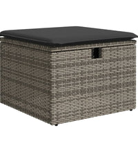 8-tlg. Garten-Sofagarnitur mit Kissen Grau Poly Rattan