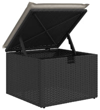9-tlg. Garten-Sofagarnitur mit Kissen Schwarz Poly Rattan