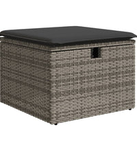 9-tlg. Garten-Sofagarnitur mit Kissen Grau Poly Rattan