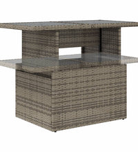 9-tlg. Garten-Sofagarnitur mit Kissen Grau Poly Rattan