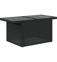 7-tlg. Garten-Sofagarnitur mit Kissen Schwarz Poly Rattan