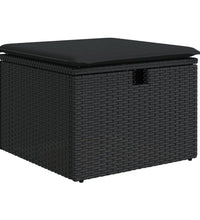 7-tlg. Garten-Sofagarnitur mit Kissen Schwarz Poly Rattan