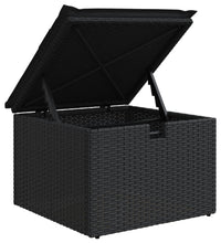 7-tlg. Garten-Sofagarnitur mit Kissen Schwarz Poly Rattan