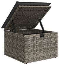 9-tlg. Garten-Sofagarnitur mit Kissen Grau Poly Rattan