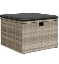 7-tlg. Garten-Sofagarnitur mit Kissen Hellgrau Poly Rattan