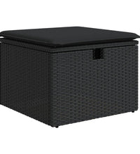 9-tlg. Garten-Sofagarnitur mit Kissen Schwarz Poly Rattan