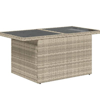 8-tlg. Garten-Sofagarnitur mit Kissen Hellgrau Poly Rattan