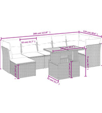 8-tlg. Garten-Sofagarnitur mit Kissen Schwarz Poly Rattan