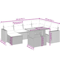 8-tlg. Garten-Sofagarnitur mit Kissen Schwarz Poly Rattan