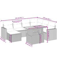 8-tlg. Garten-Sofagarnitur mit Kissen Schwarz Poly Rattan