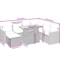 8-tlg. Garten-Sofagarnitur mit Kissen Schwarz Poly Rattan