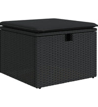 11-tlg. Garten-Sofagarnitur mit Kissen Schwarz Poly Rattan