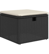 11-tlg. Garten-Sofagarnitur mit Kissen Schwarz Poly Rattan