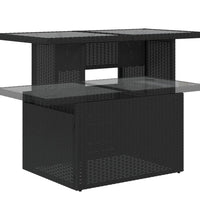 11-tlg. Garten-Sofagarnitur mit Kissen Schwarz Poly Rattan
