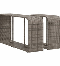 11-tlg. Garten-Sofagarnitur mit Kissen Grau Poly Rattan