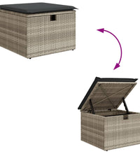 11-tlg. Garten-Sofagarnitur mit Kissen Hellgrau Poly Rattan