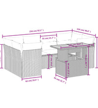 7-tlg. Garten-Sofagarnitur mit Kissen Beige Poly Rattan