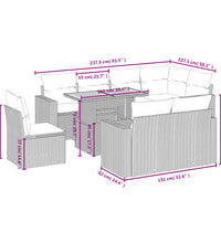 9-tlg. Garten-Sofagarnitur mit Kissen Beige Poly Rattan