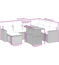 8-tlg. Garten-Sofagarnitur mit Kissen Beige Poly Rattan
