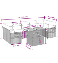 8-tlg. Garten-Sofagarnitur mit Kissen Beige Poly Rattan