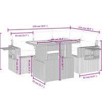 5-tlg. Garten-Sofagarnitur mit Kissen Schwarz Poly Rattan