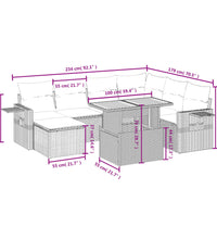 8-tlg. Garten-Sofagarnitur mit Kissen Beige Poly Rattan