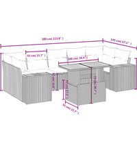 8-tlg. Garten-Sofagarnitur mit Kissen Schwarz Poly Rattan