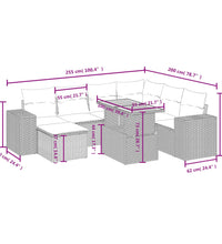 8-tlg. Garten-Sofagarnitur mit Kissen Beige Poly Rattan