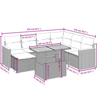 8-tlg. Garten-Sofagarnitur mit Kissen Beige Poly Rattan