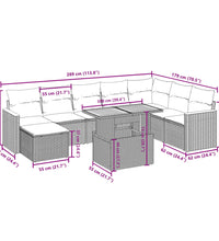 9-tlg. Garten-Sofagarnitur mit Kissen Schwarz Poly Rattan