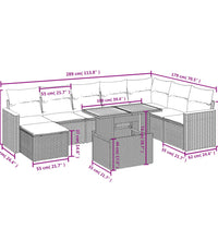 9-tlg. Garten-Sofagarnitur mit Kissen Beige Poly Rattan