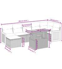 8-tlg. Garten-Sofagarnitur mit Kissen Schwarz Poly Rattan