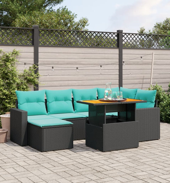 11-tlg. Garten-Sofagarnitur mit Kissen Beige Poly Rattan